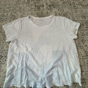 Eileen Fisher White Short Sleeve Tee